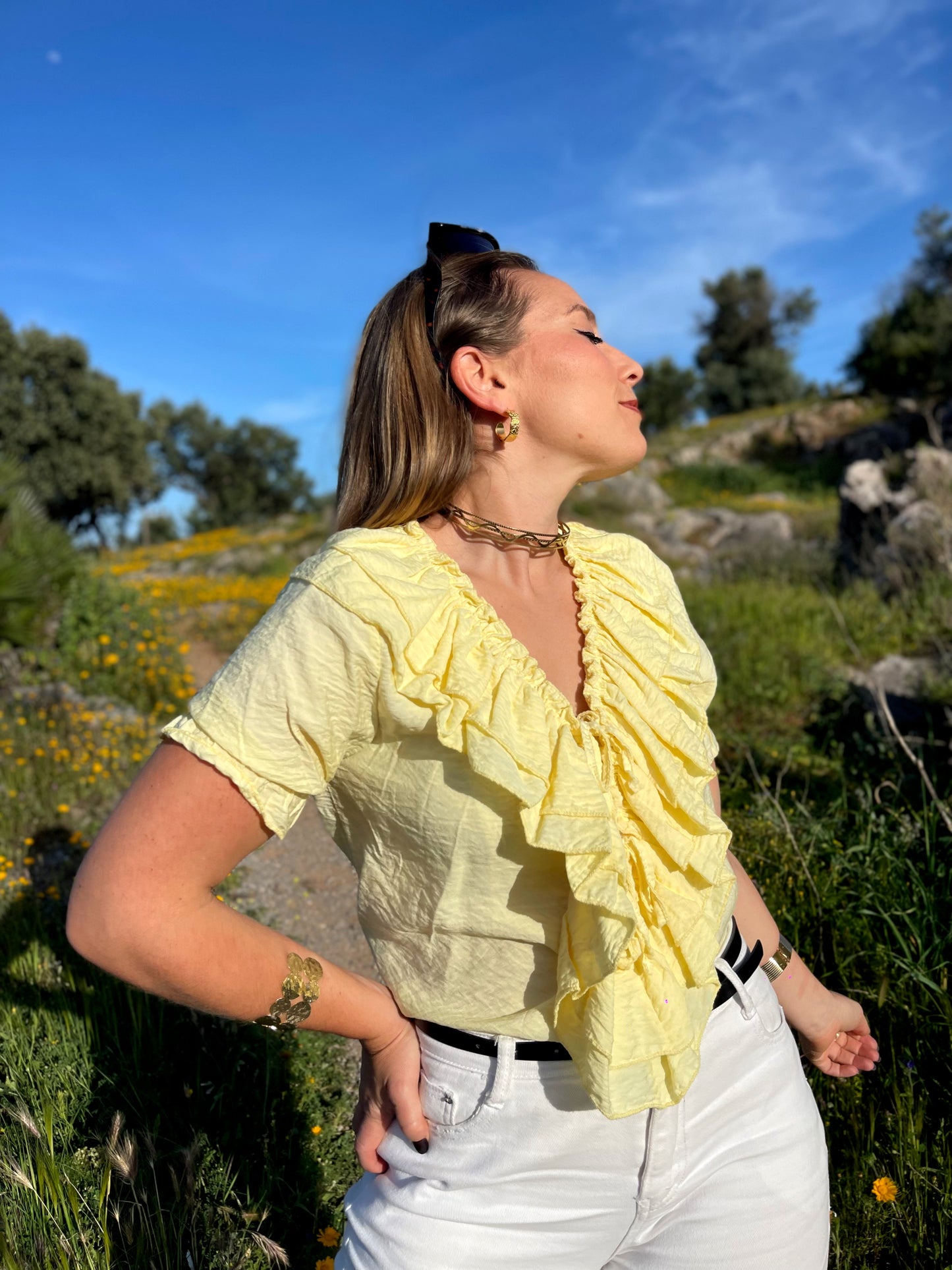 Blusa rizo amarilla