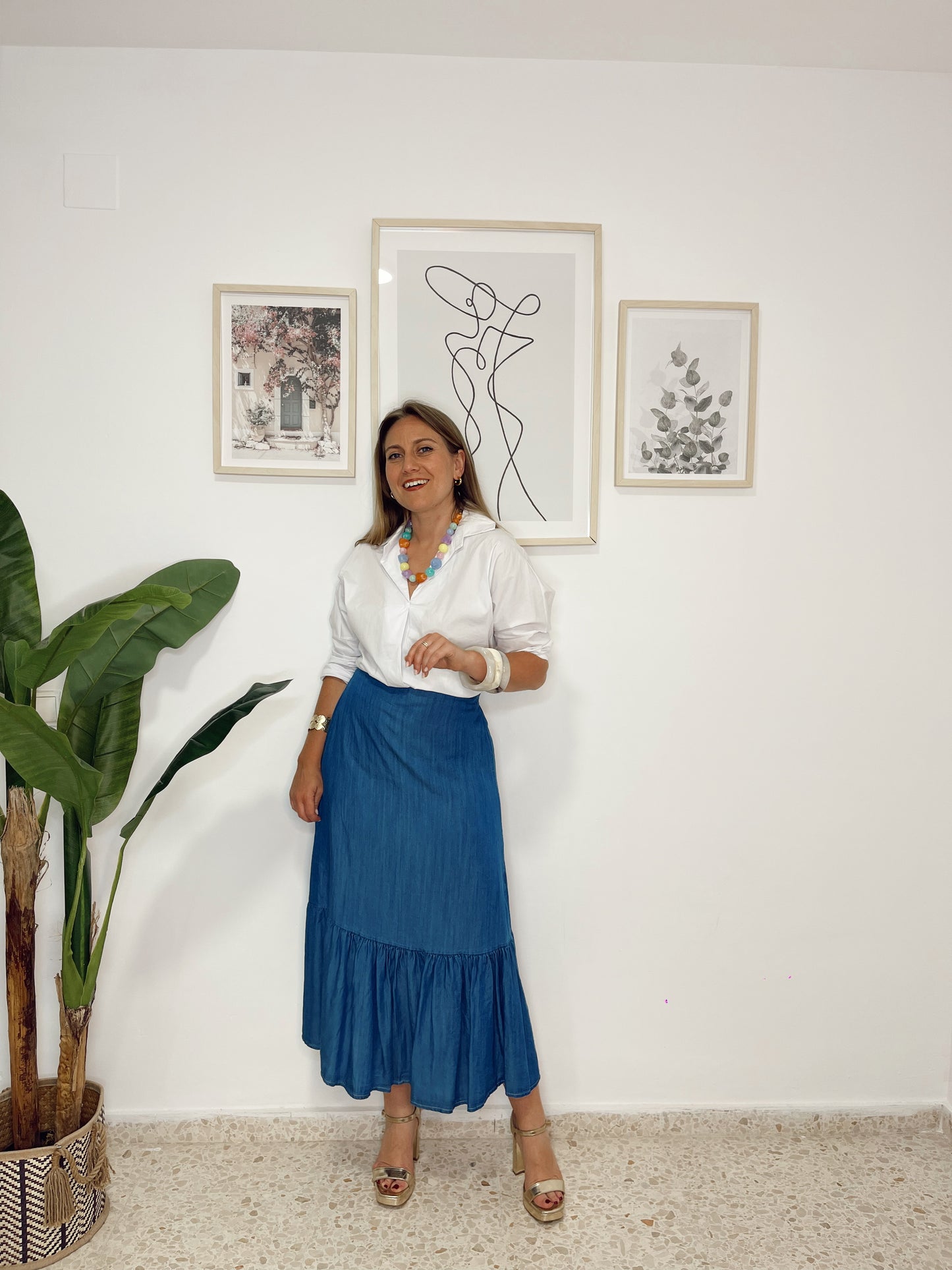 Falda vaquera fluida