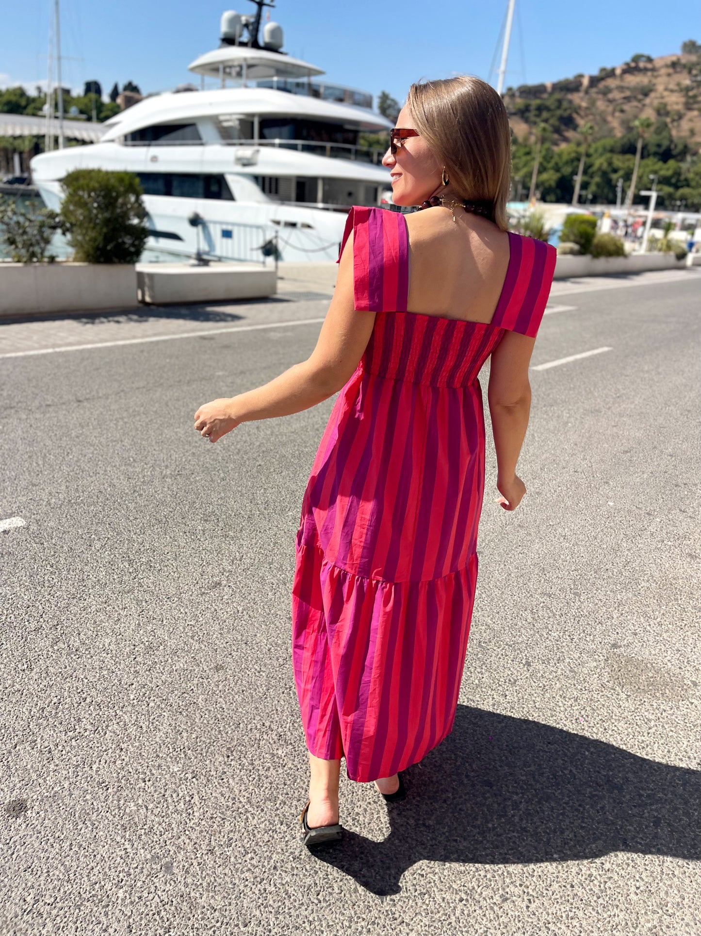 Vestido grace rosa y morado