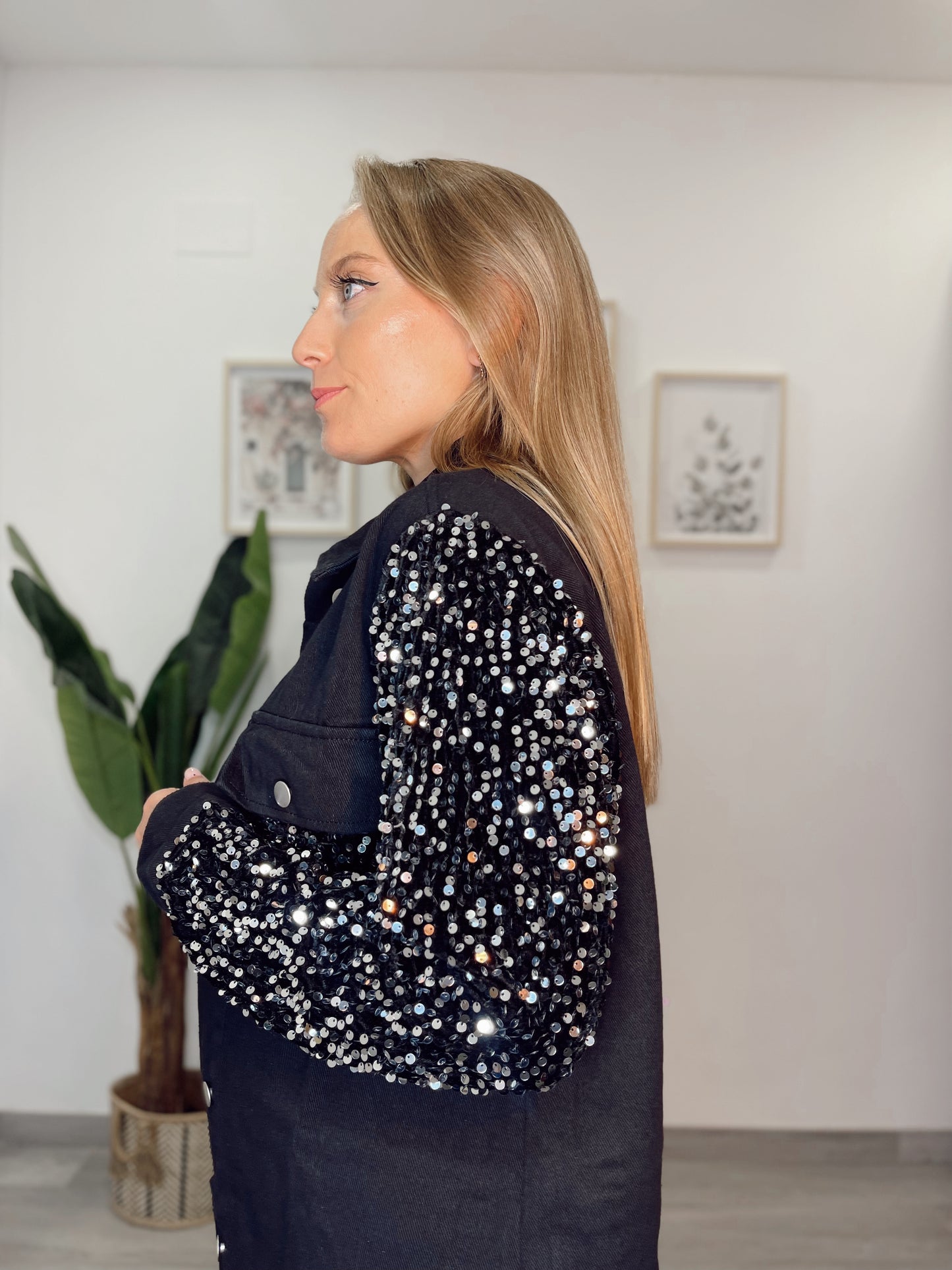 Pantalon metalizado plateado