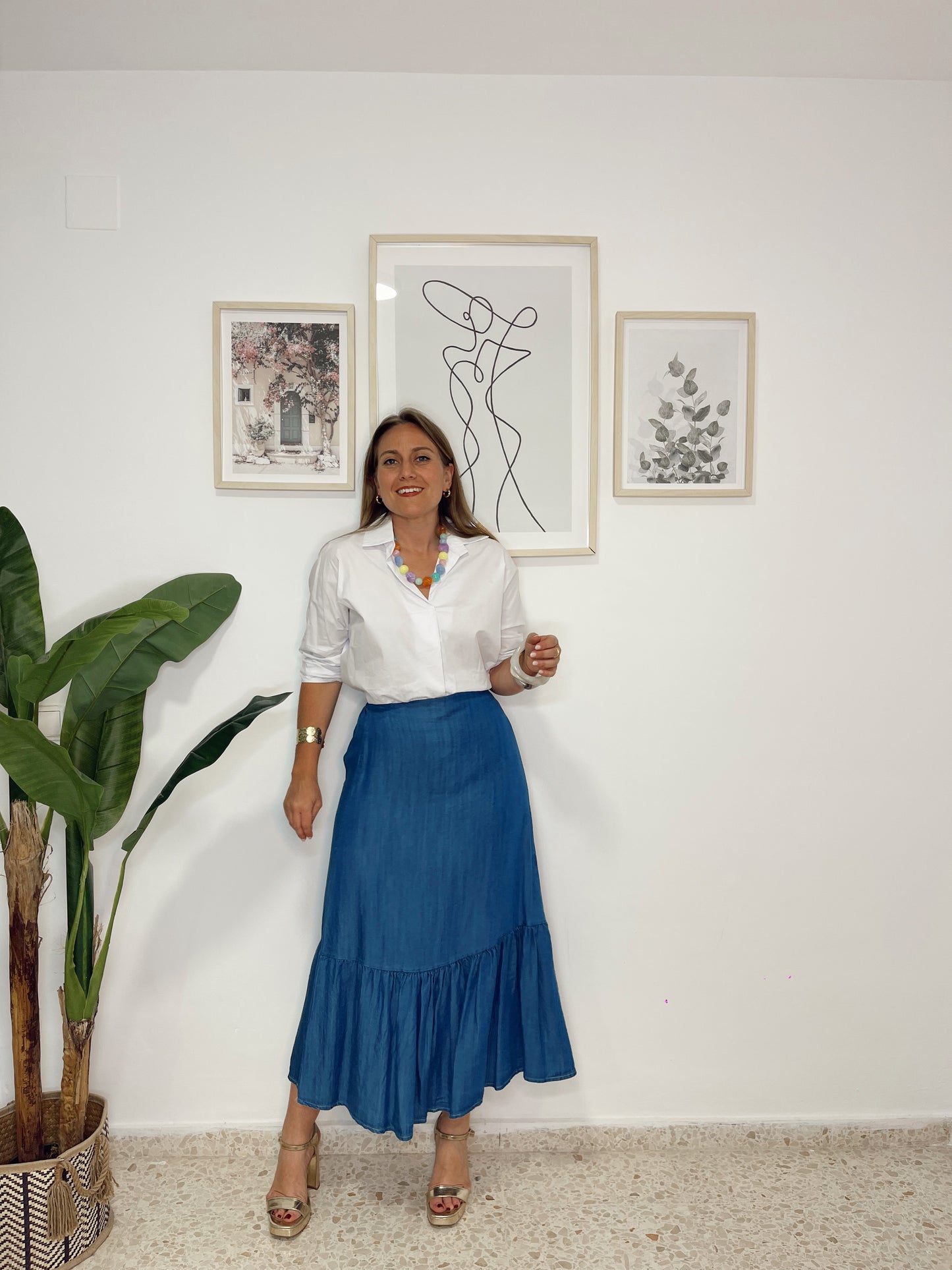 Falda vaquera fluida