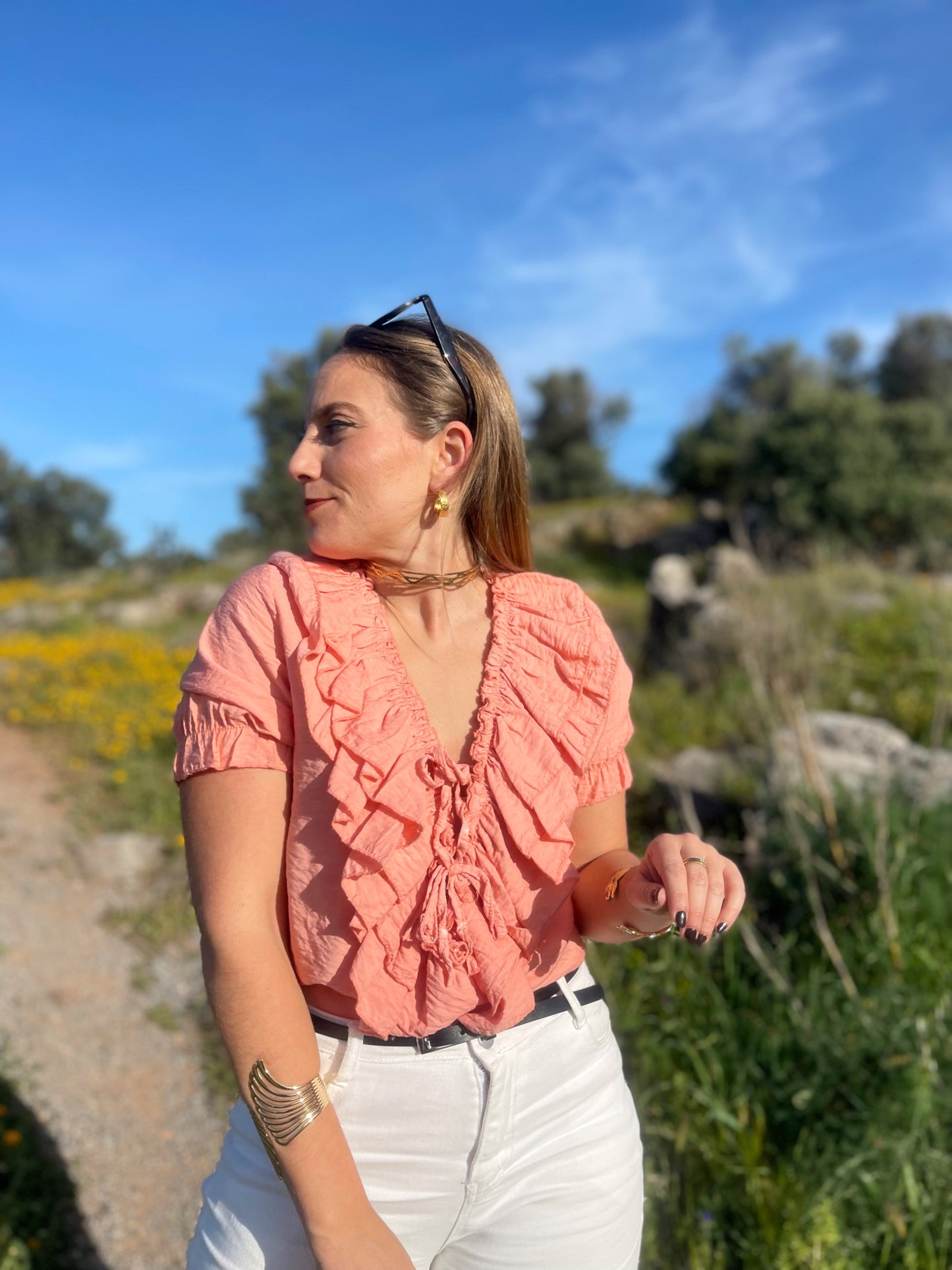 Blusa rizo salmon
