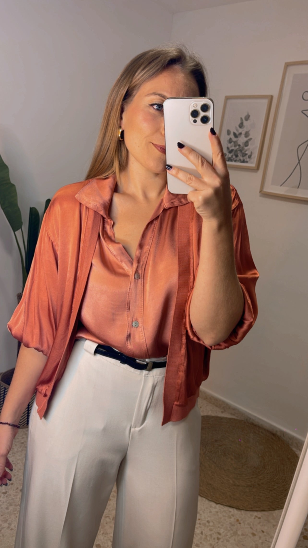 Chaqueta bomber saten coral