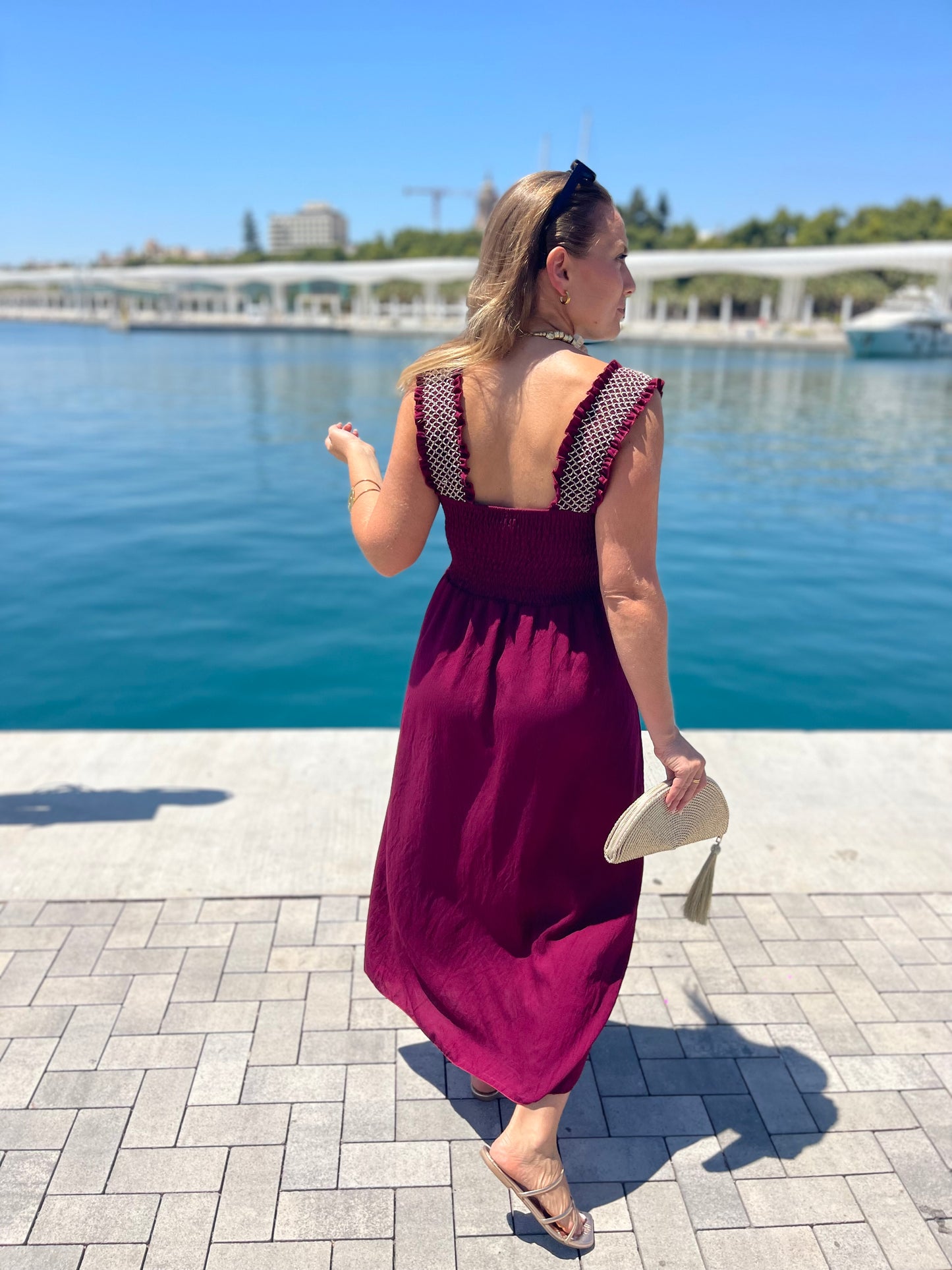 Vestido Bayona burdeos