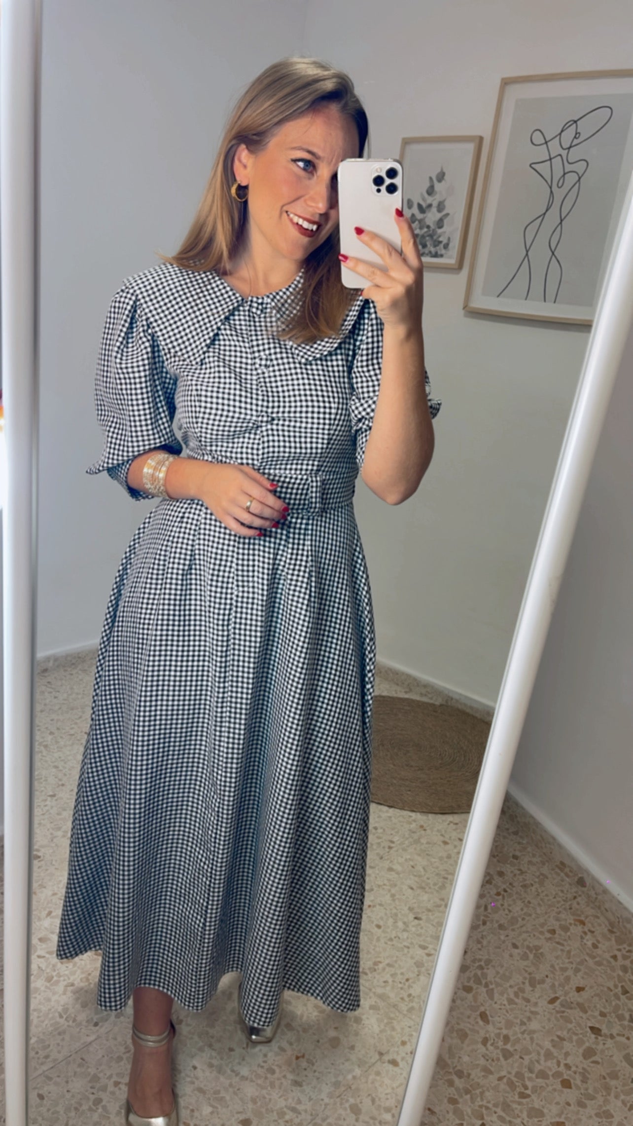 Vestido vichy negro