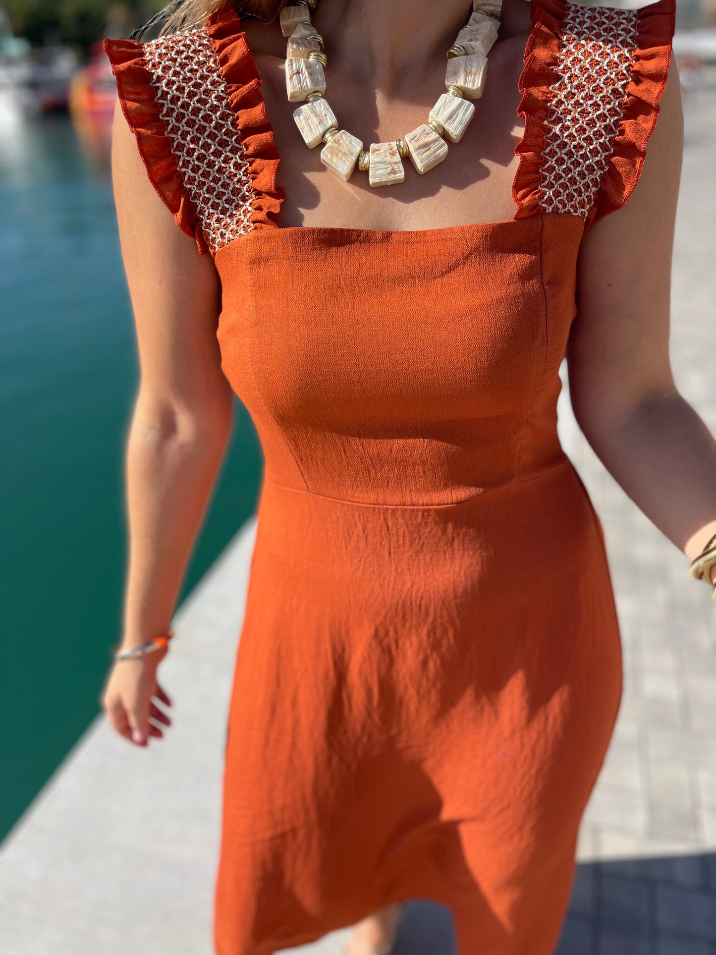 Vestido Bayona teja
