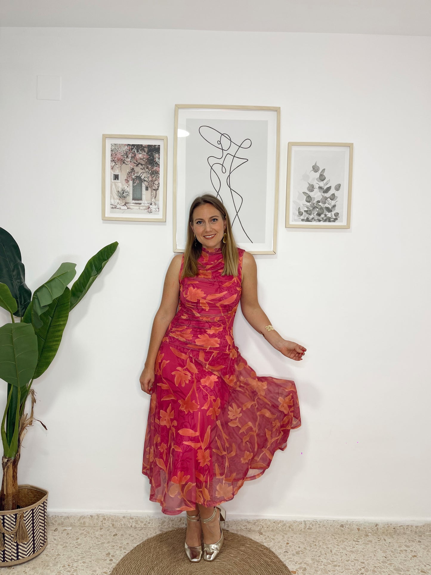 Vestido tul drapeado