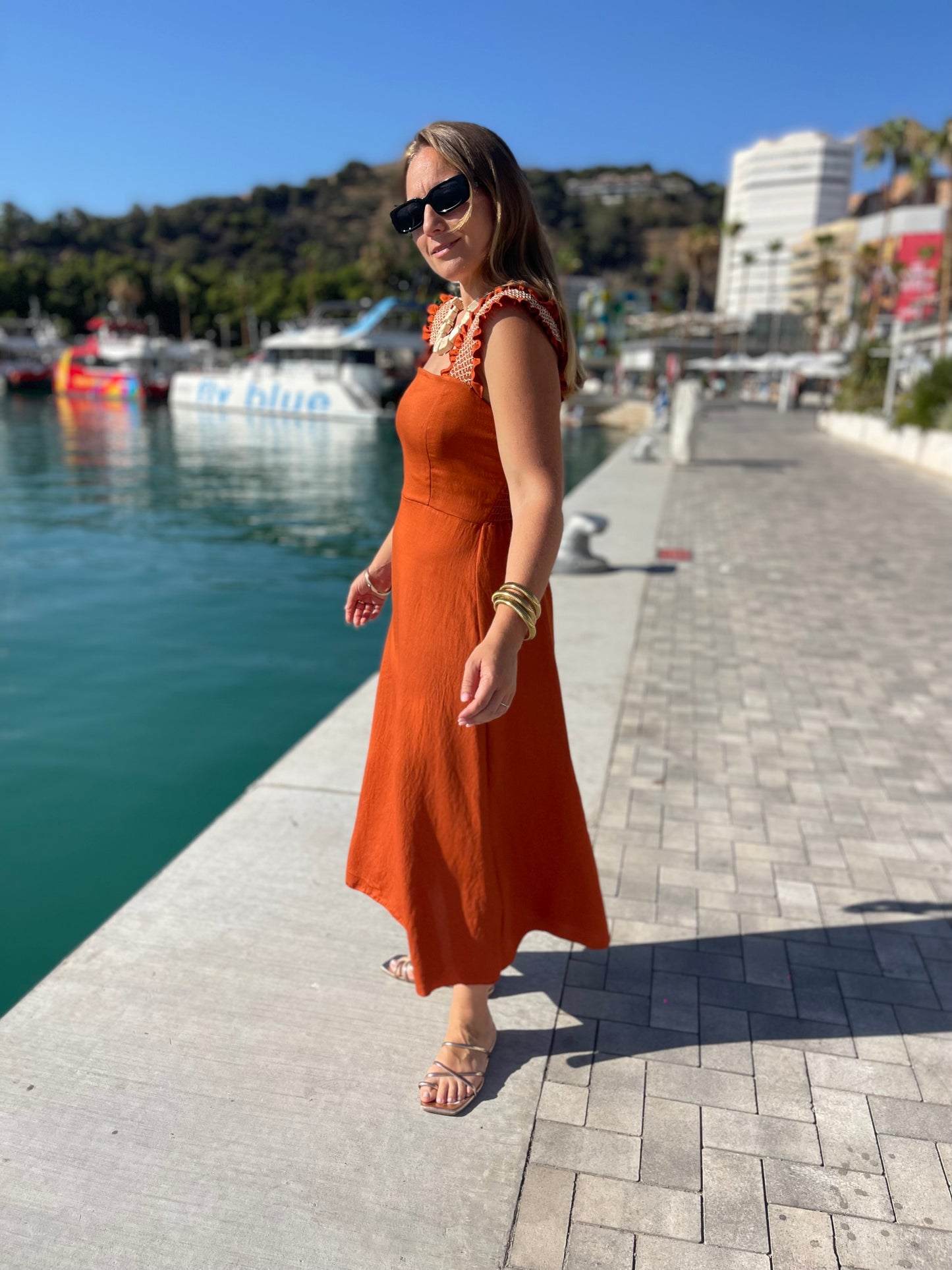 Vestido Bayona teja