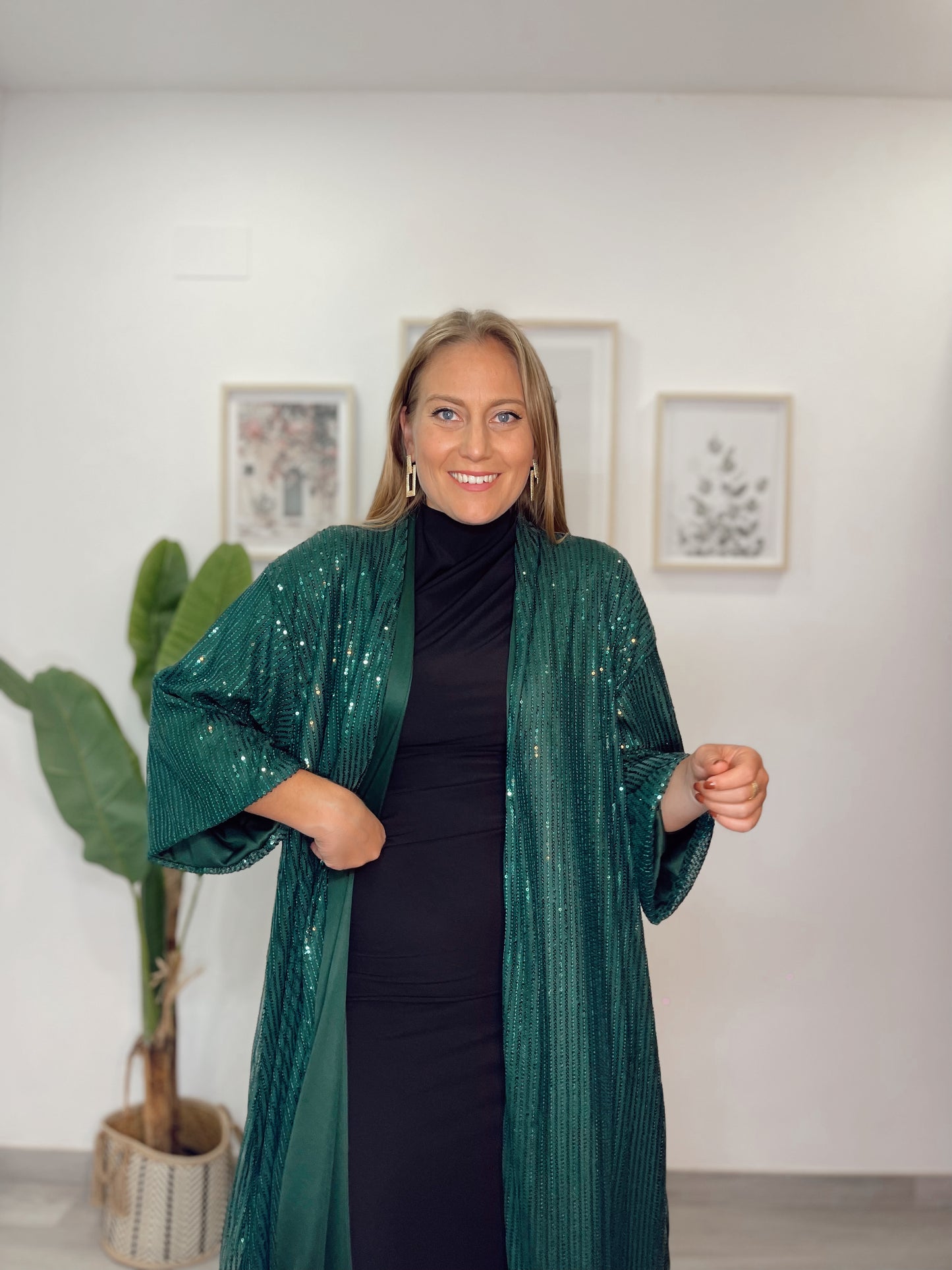 Chaqueta larga lentejuelas
