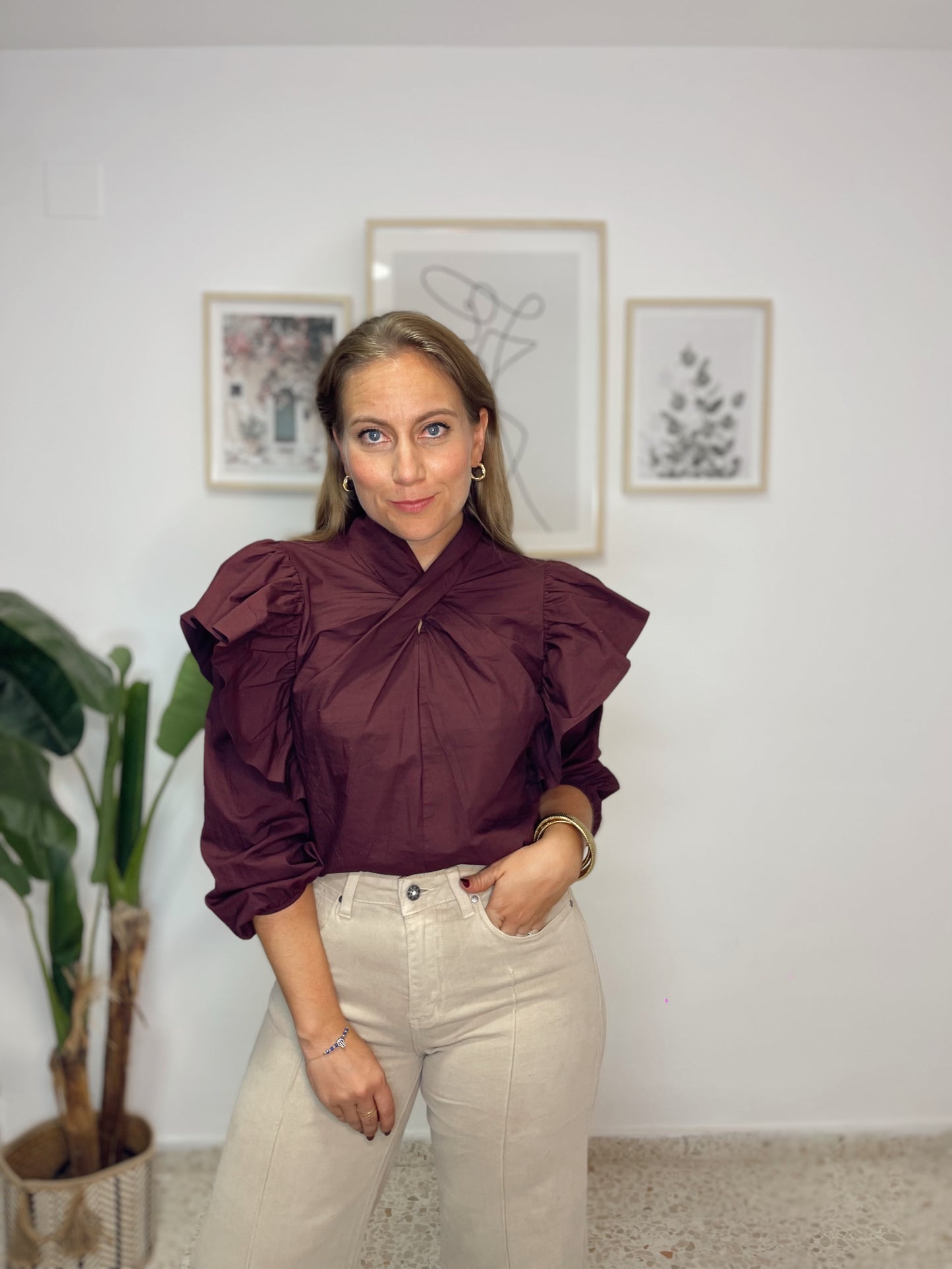 Blusa Julieta burdeos