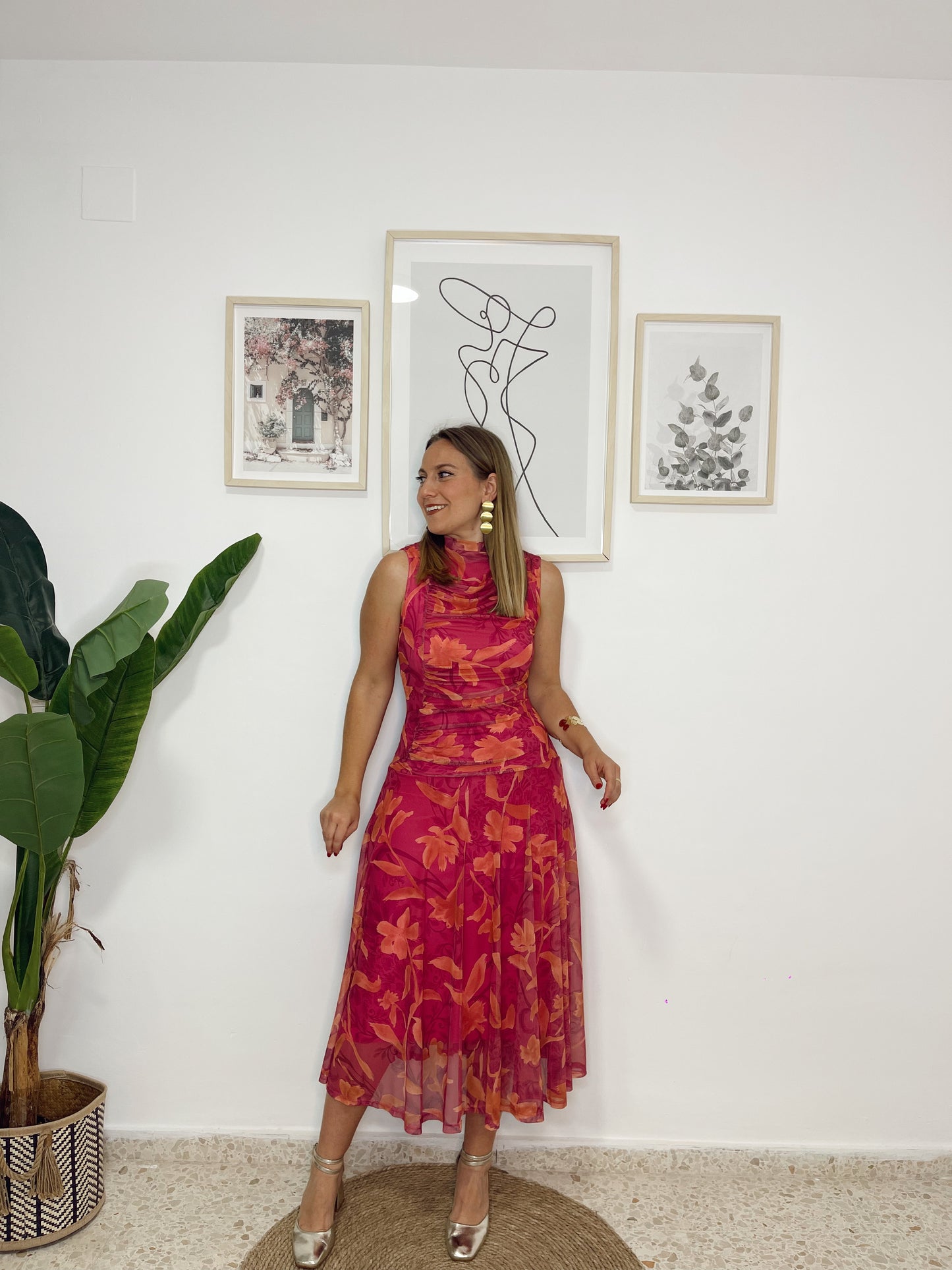 Vestido tul drapeado