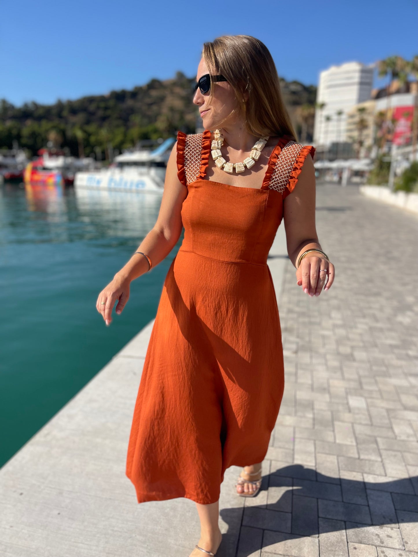 Vestido Bayona teja