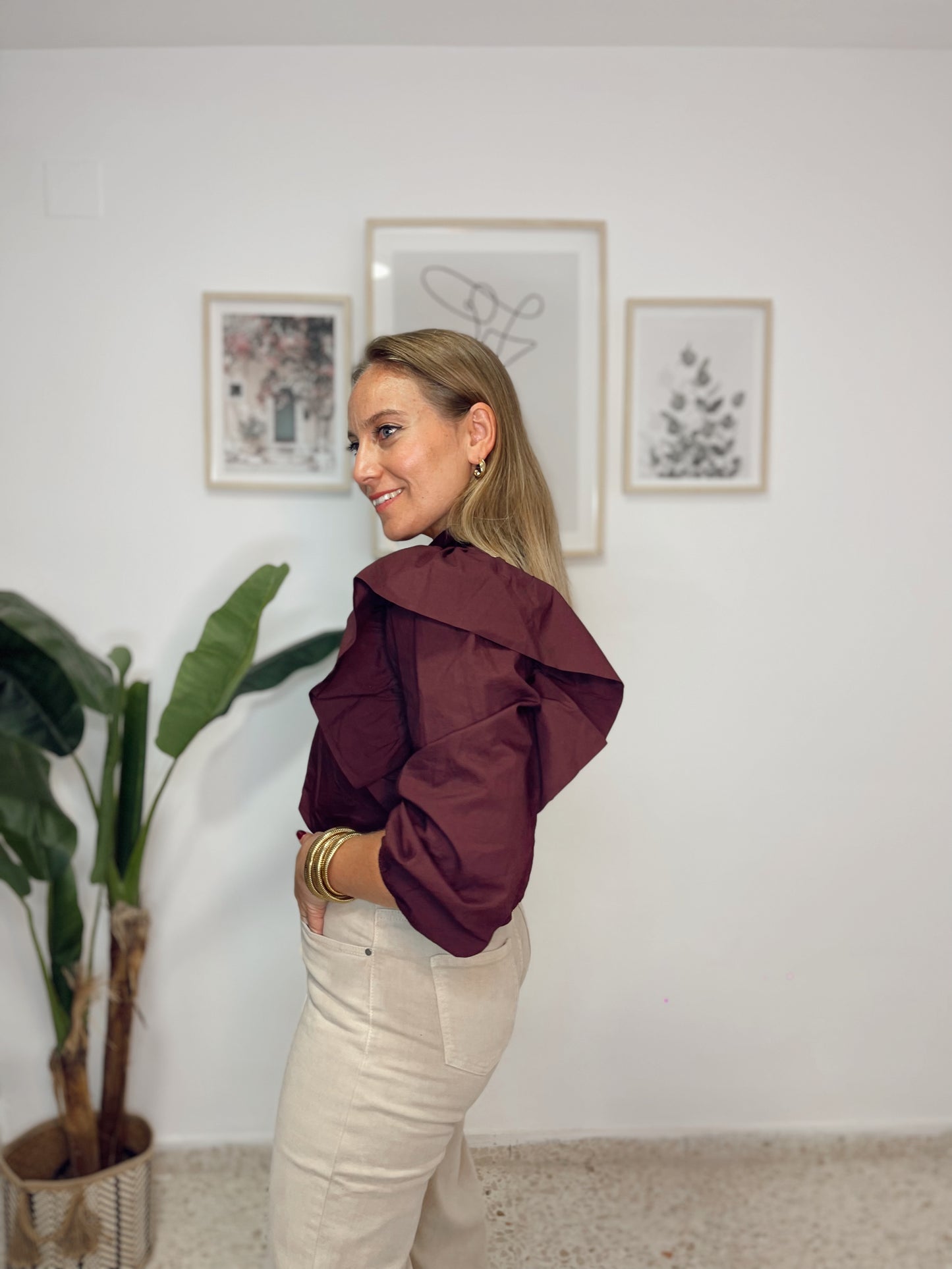 Blusa Julieta burdeos