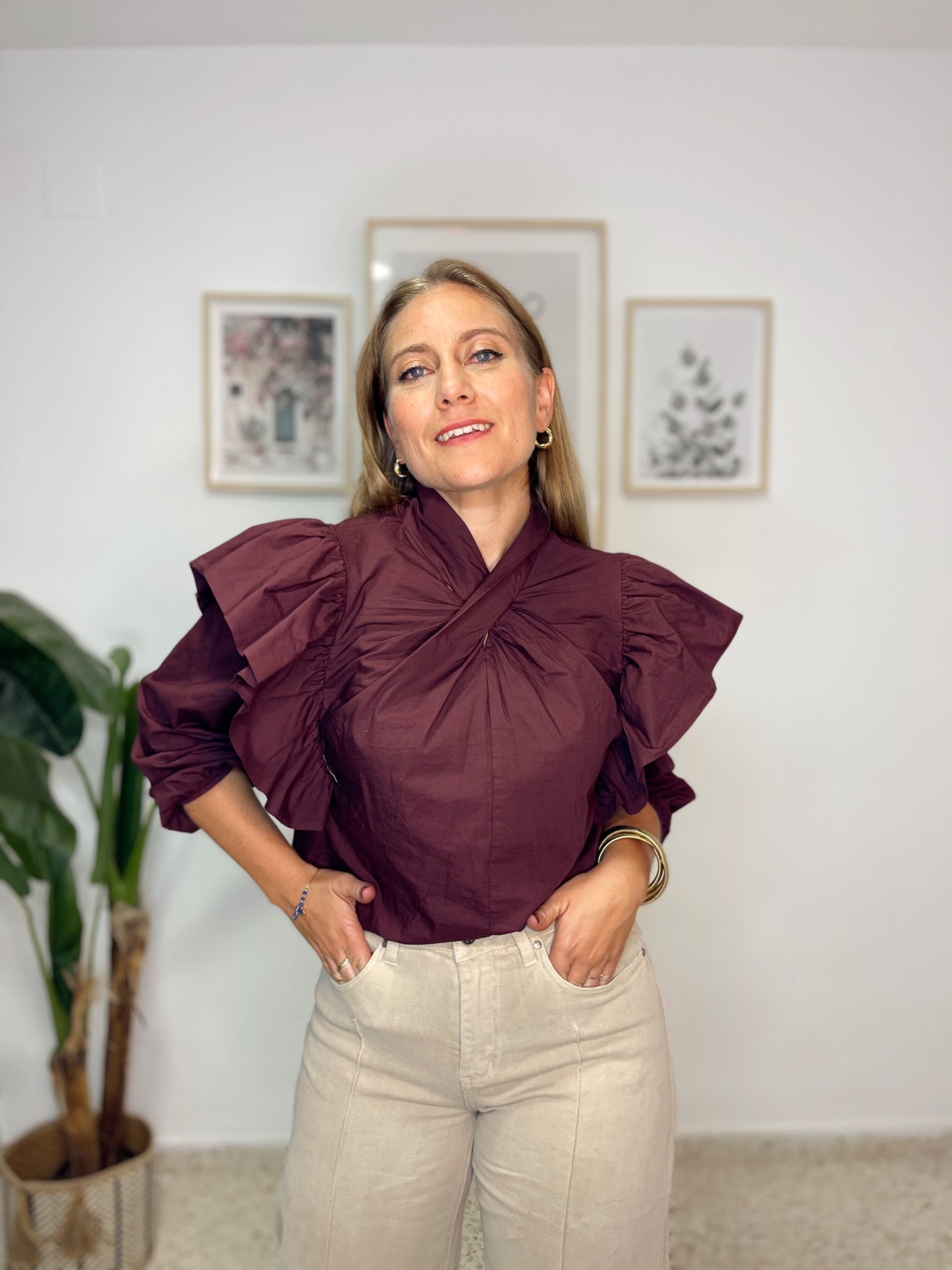 Blusa Julieta burdeos