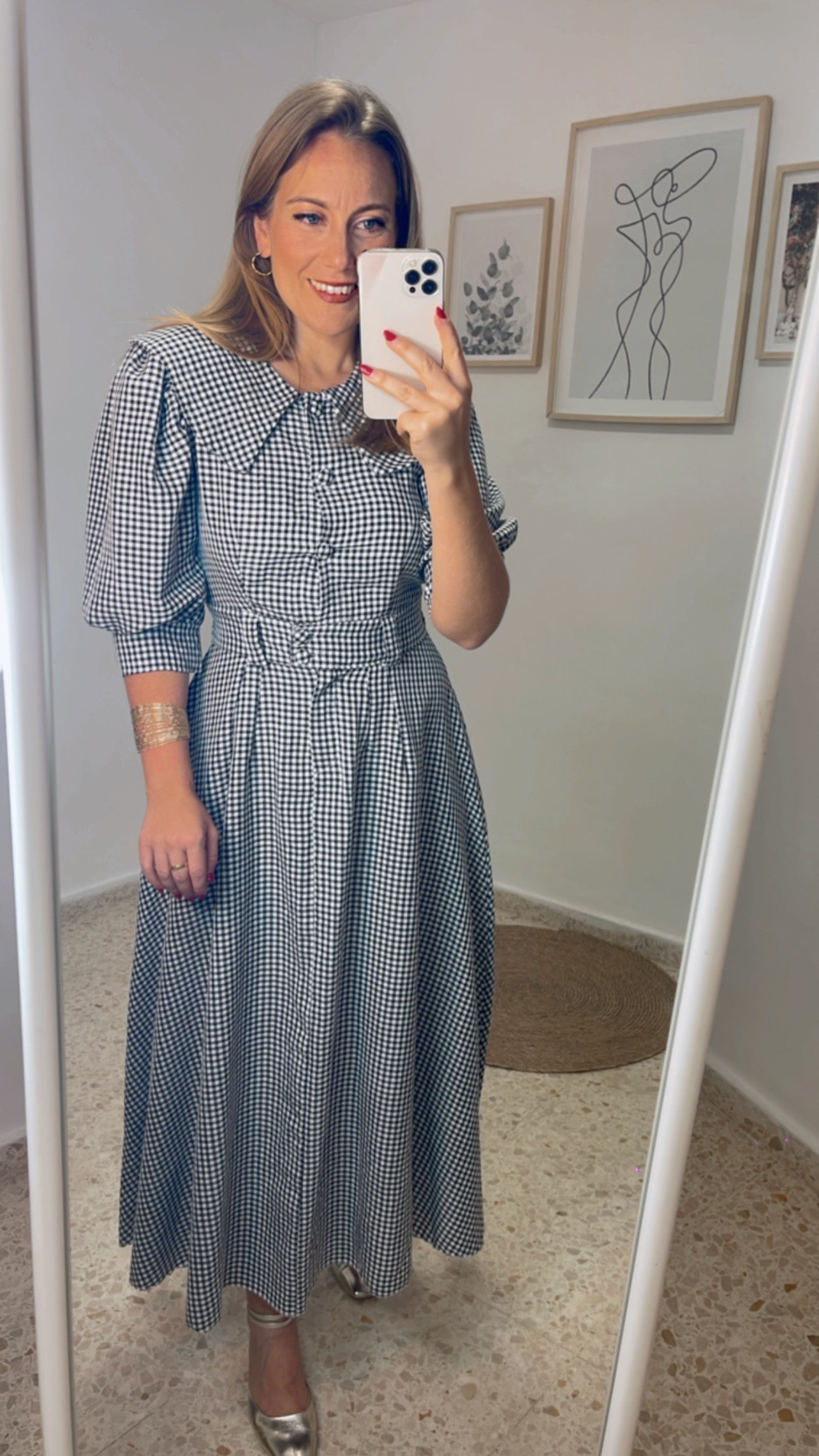 Vestido vichy negro