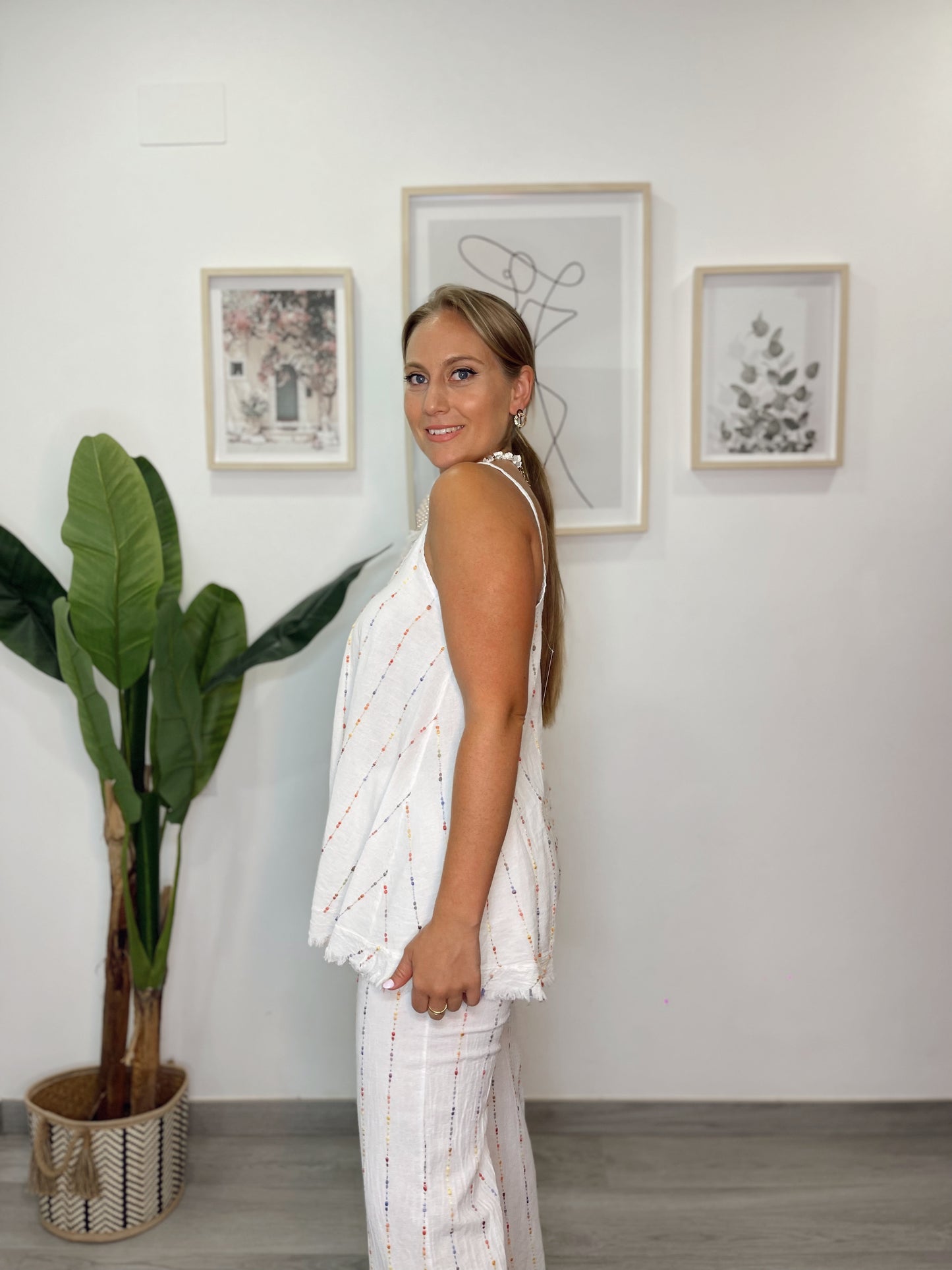 Blusa Lino Arco Iris