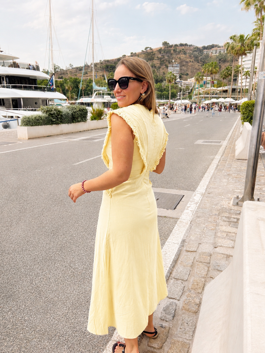 Vestido Renata amarillo pastel