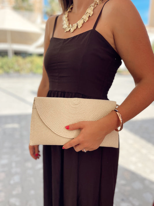 bolso de mano beige