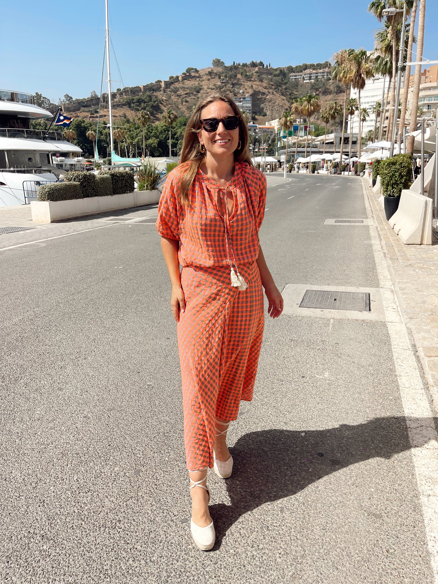 Conjunto cuadros flúor naranja