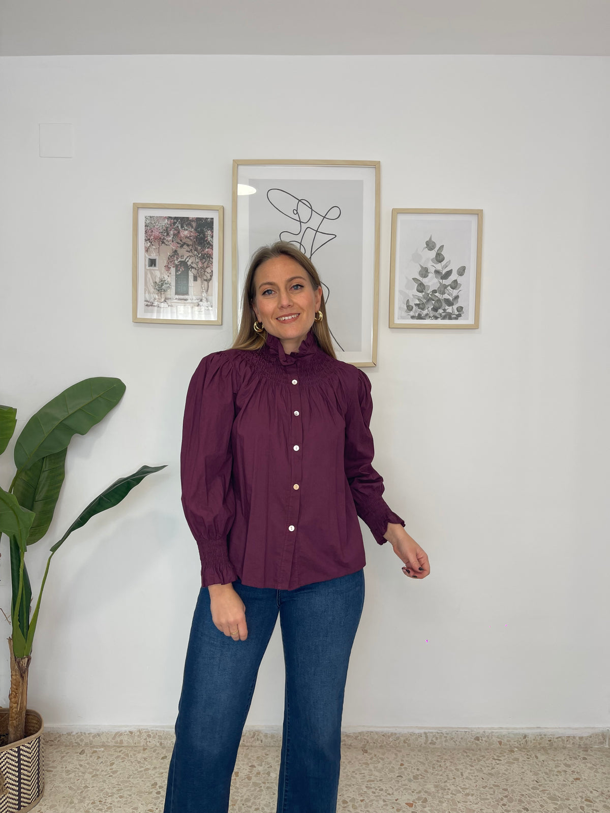 Camisa Piamonte burdeos