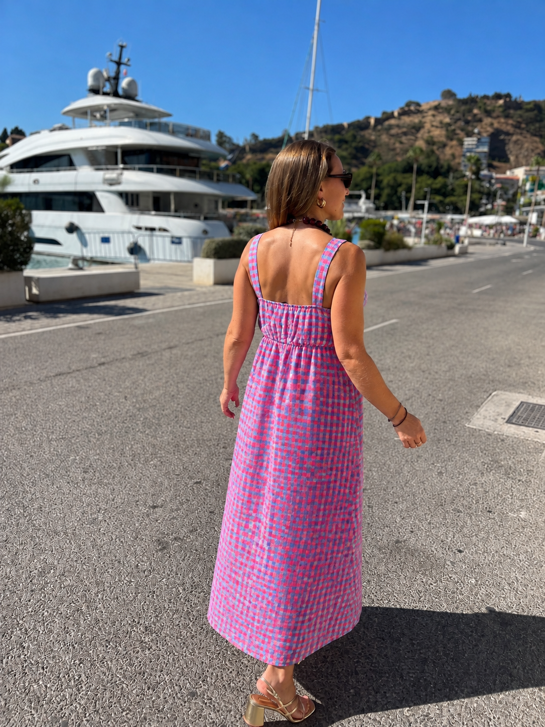 Vestido cuadros Rosa