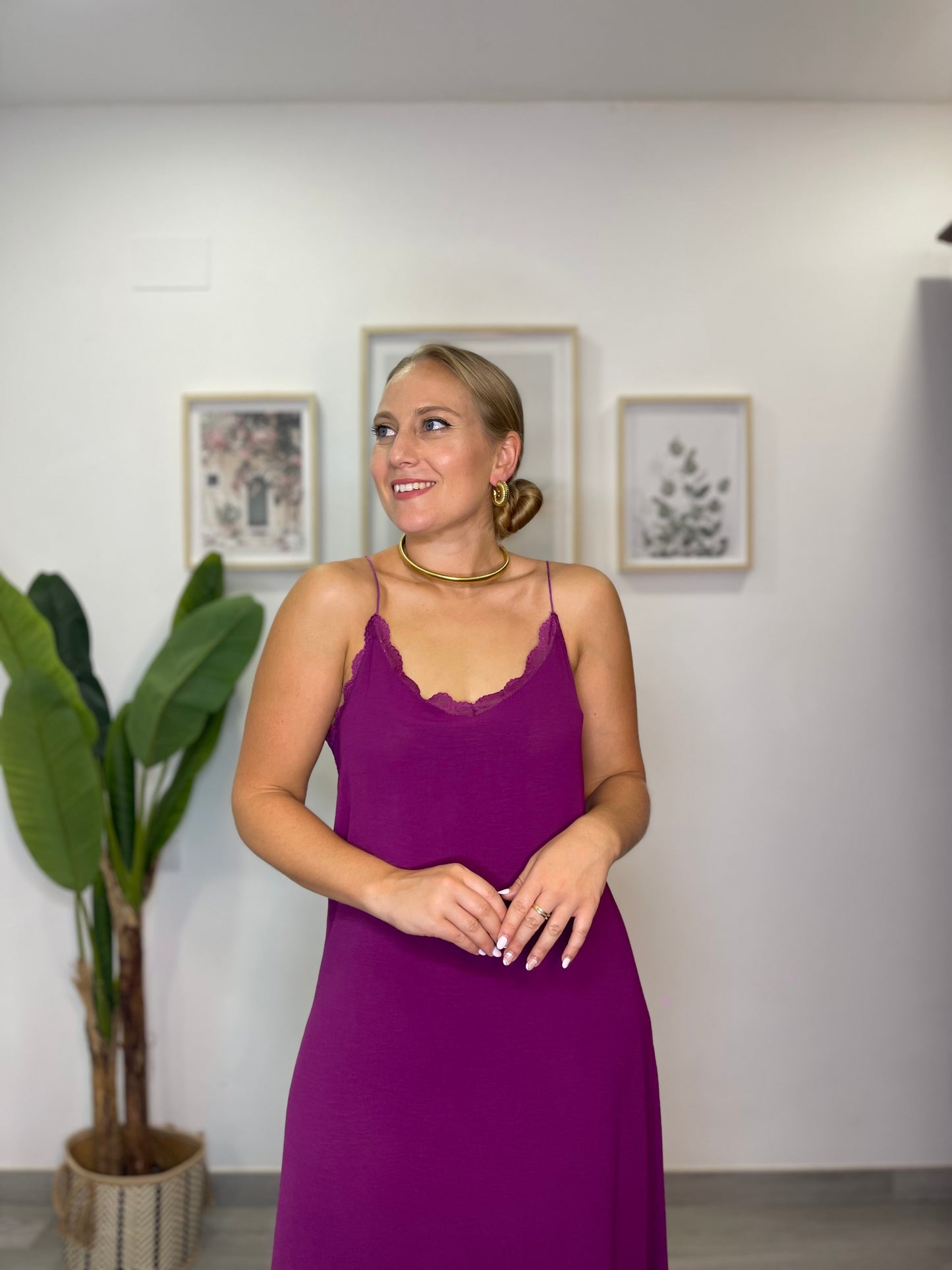 Vestido lencero buganvilla