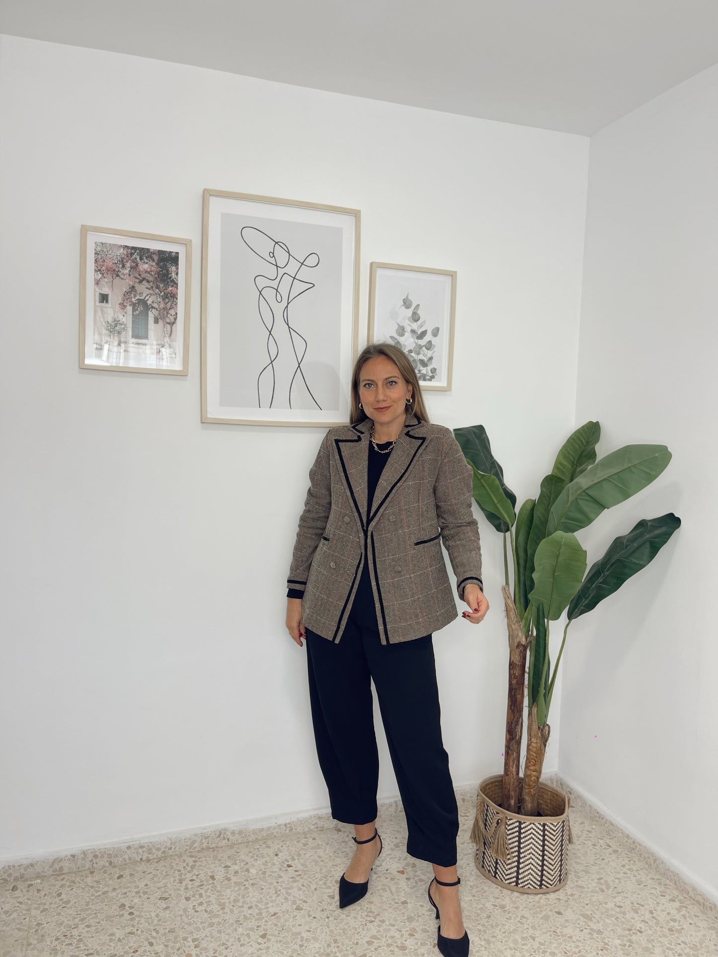 Chaqueta Blazer espiga forrada