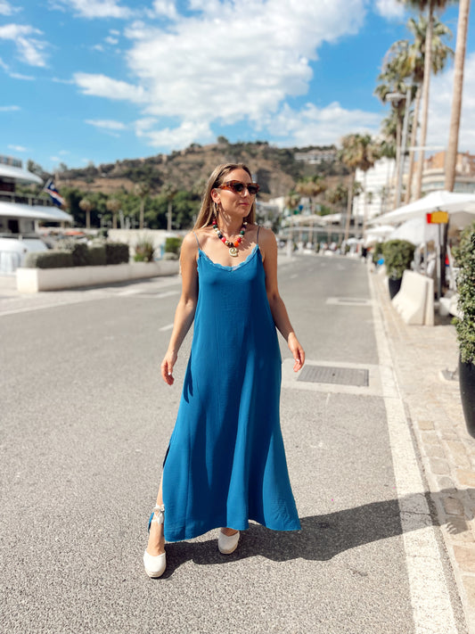 Vestido lencero azul