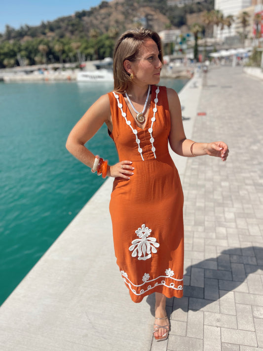 Vestido Carla naranja