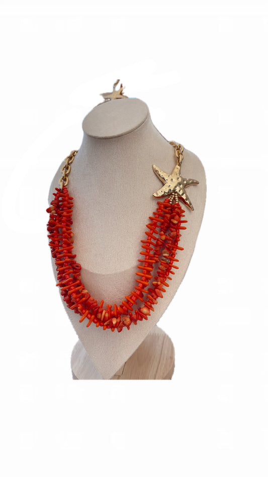 Collar estrella naranja