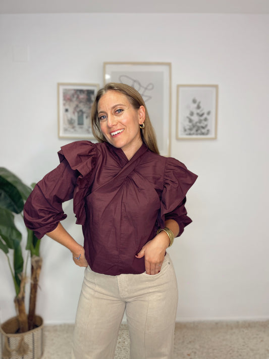 Blusa Julieta burdeos