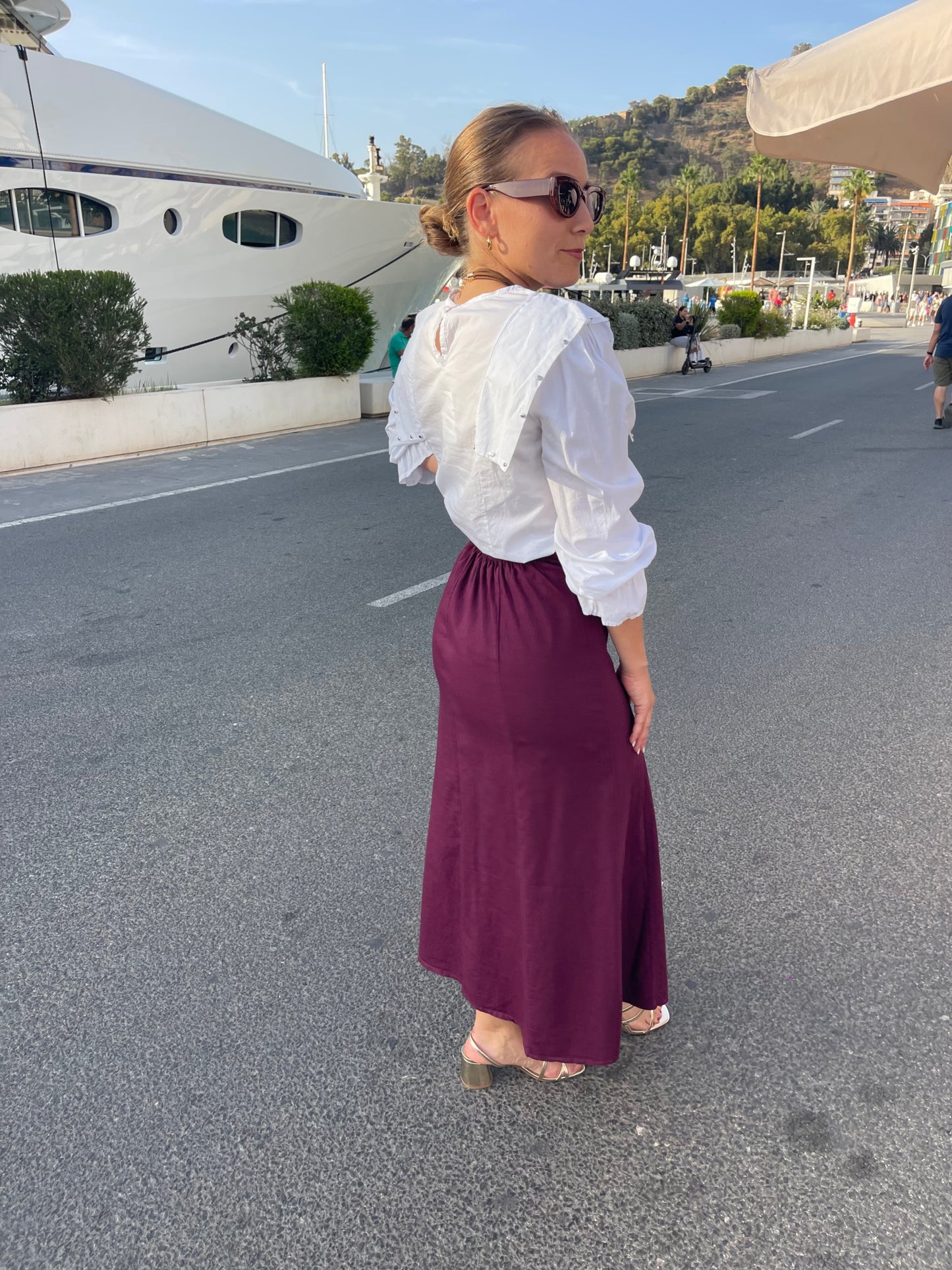 Falda diana burdeos