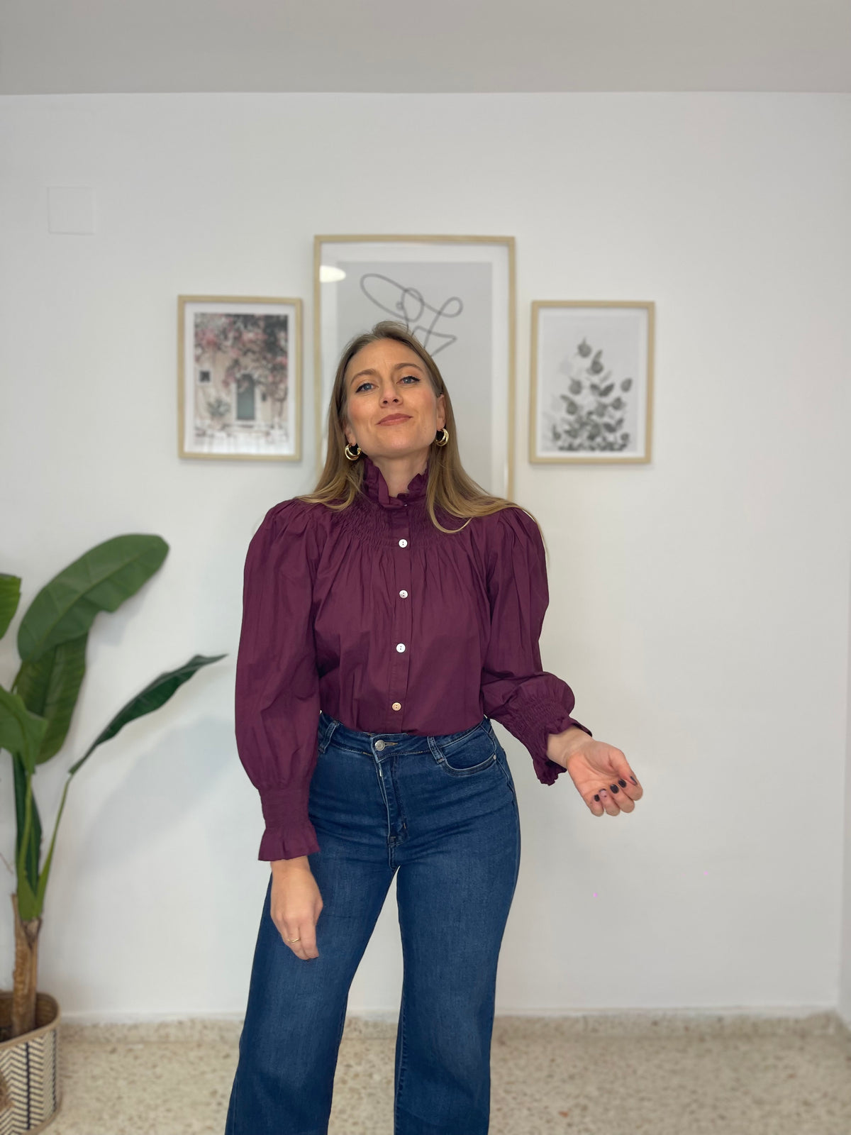 Camisa Piamonte burdeos