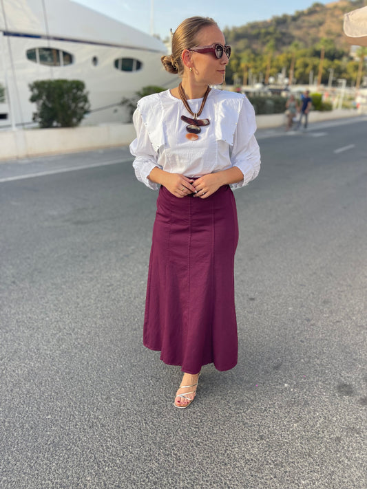 Falda diana burdeos