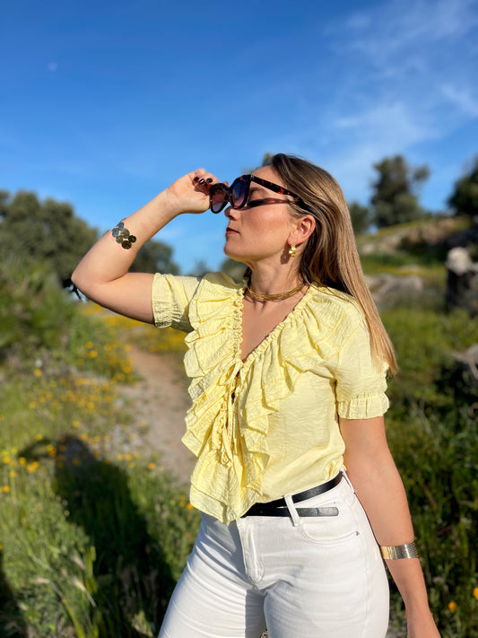 Blusa rizo amarilla