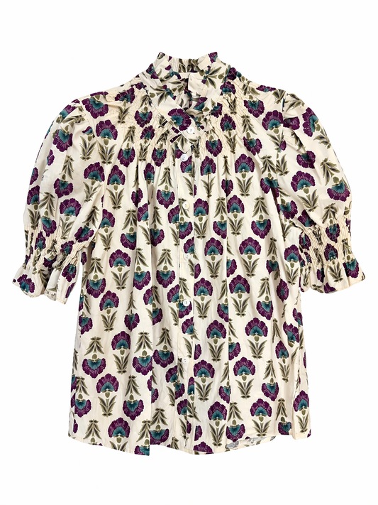Blusa cuello engomado violeta
