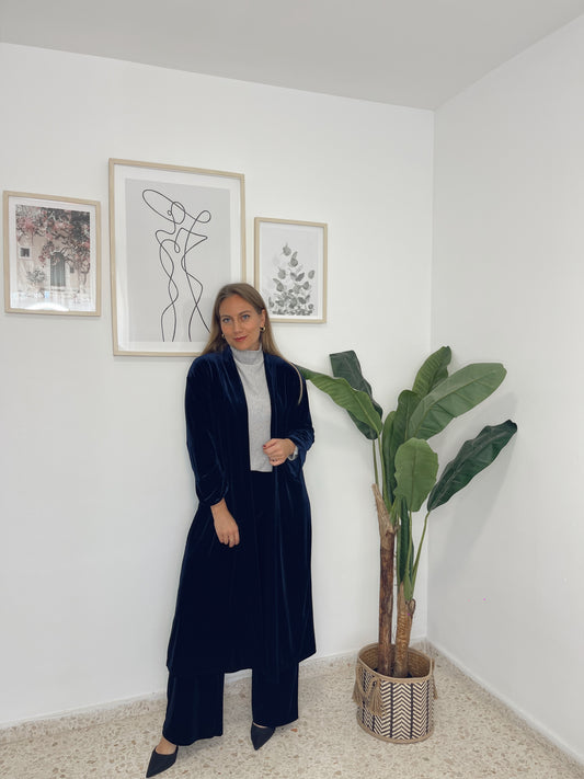 Pantalon terciopelo azul marino