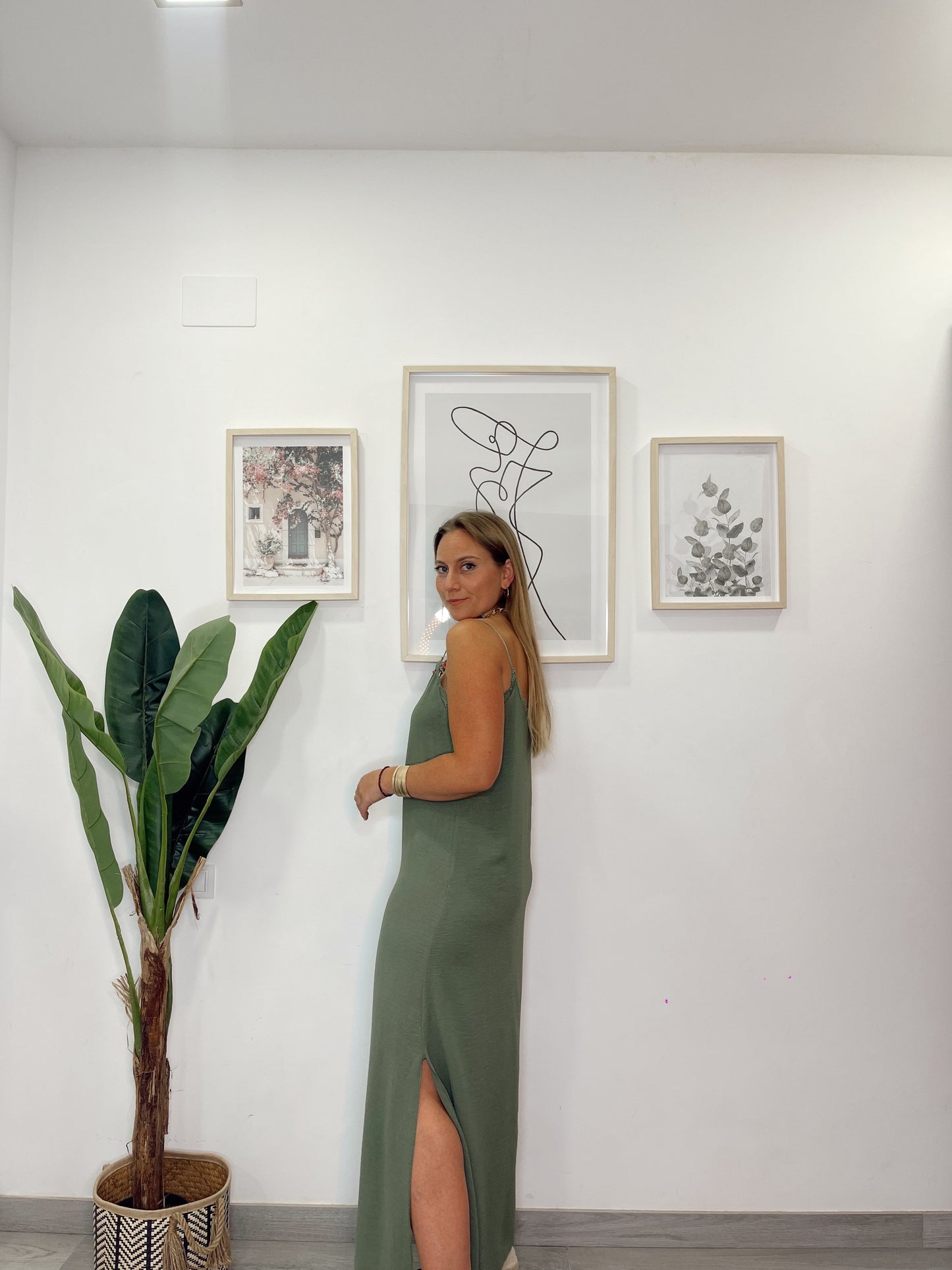 Vestido lencero verde