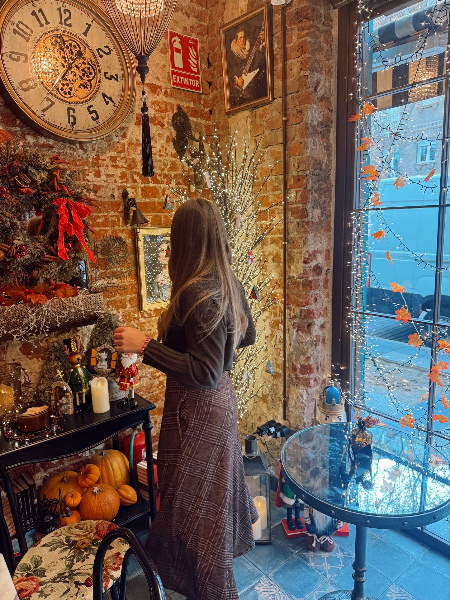 Falda cuadros con cinturón