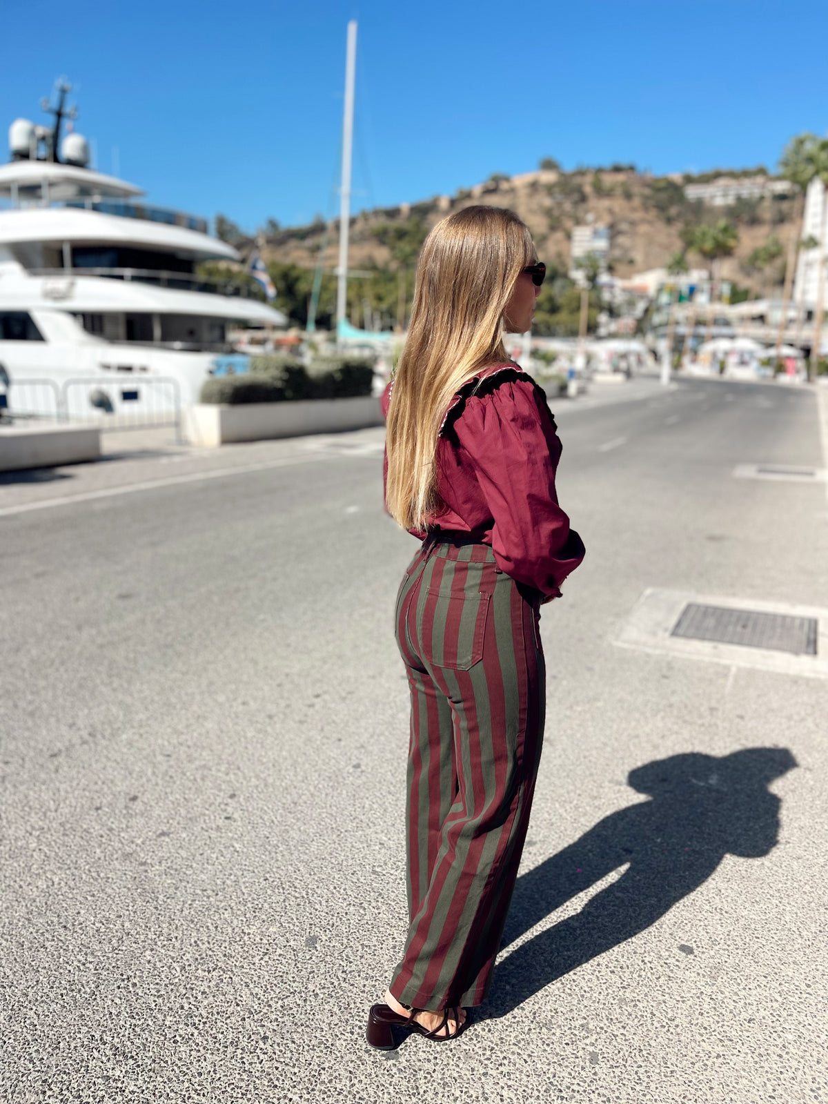 Pantalon Vaquero rayas bolsillos delanteros
