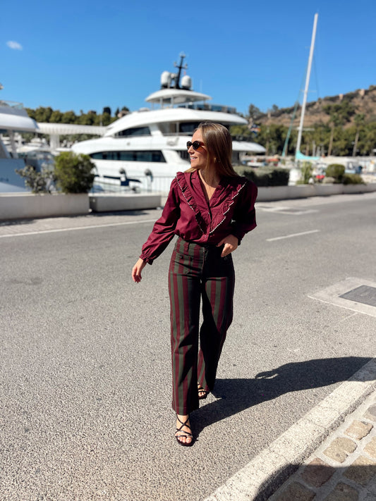 Pantalon Vaquero rayas bolsillos delanteros