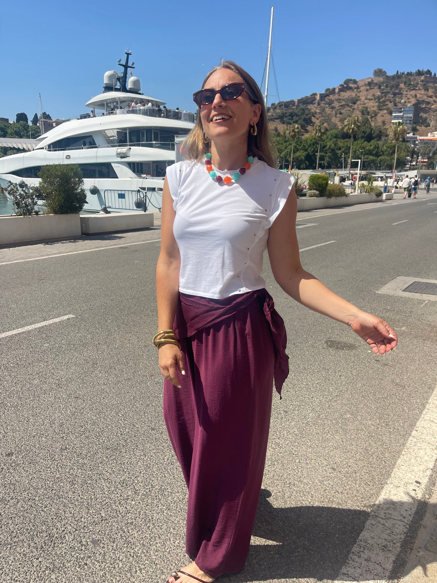 Pantalón con pañuelo cintura