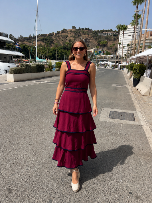Vestido maialen burdeos
