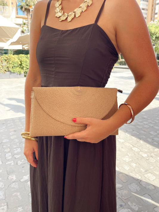 bolso de mano camel