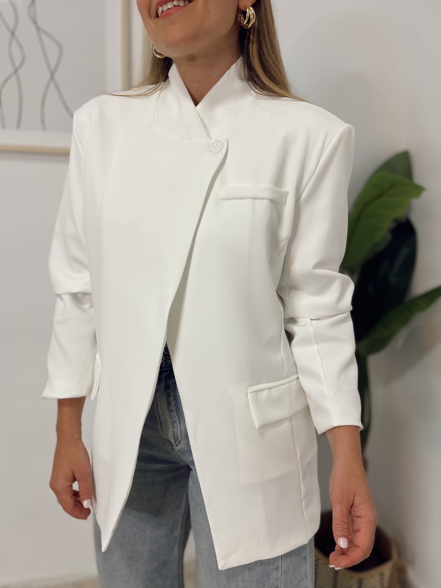 Blazer cuello mao