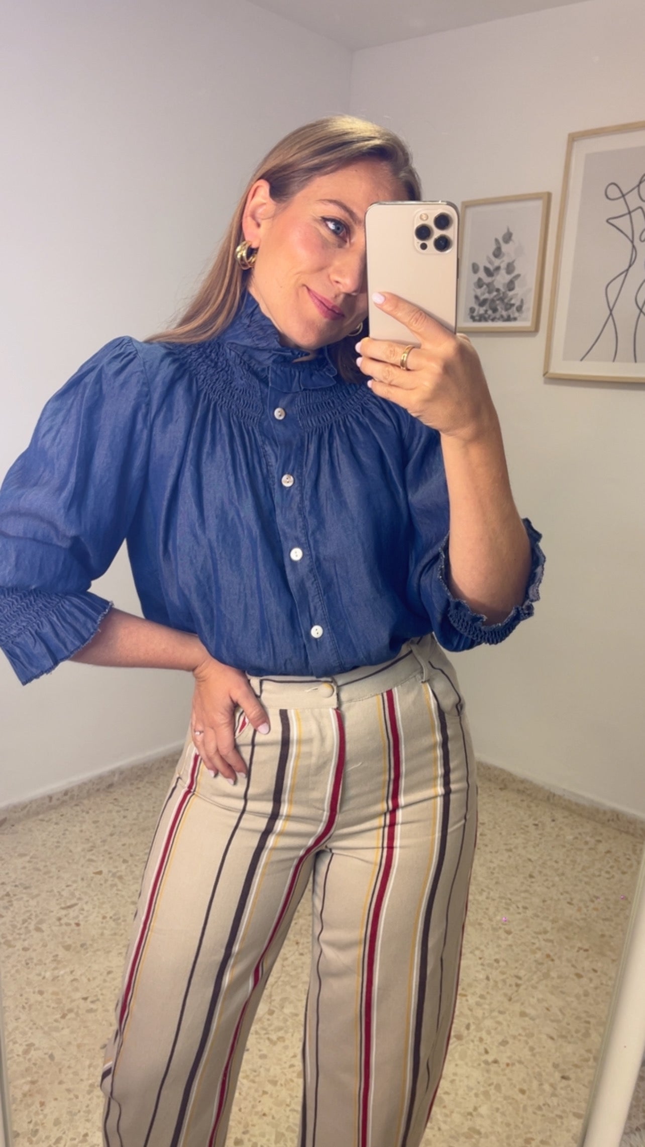 Pantalon rayas creta