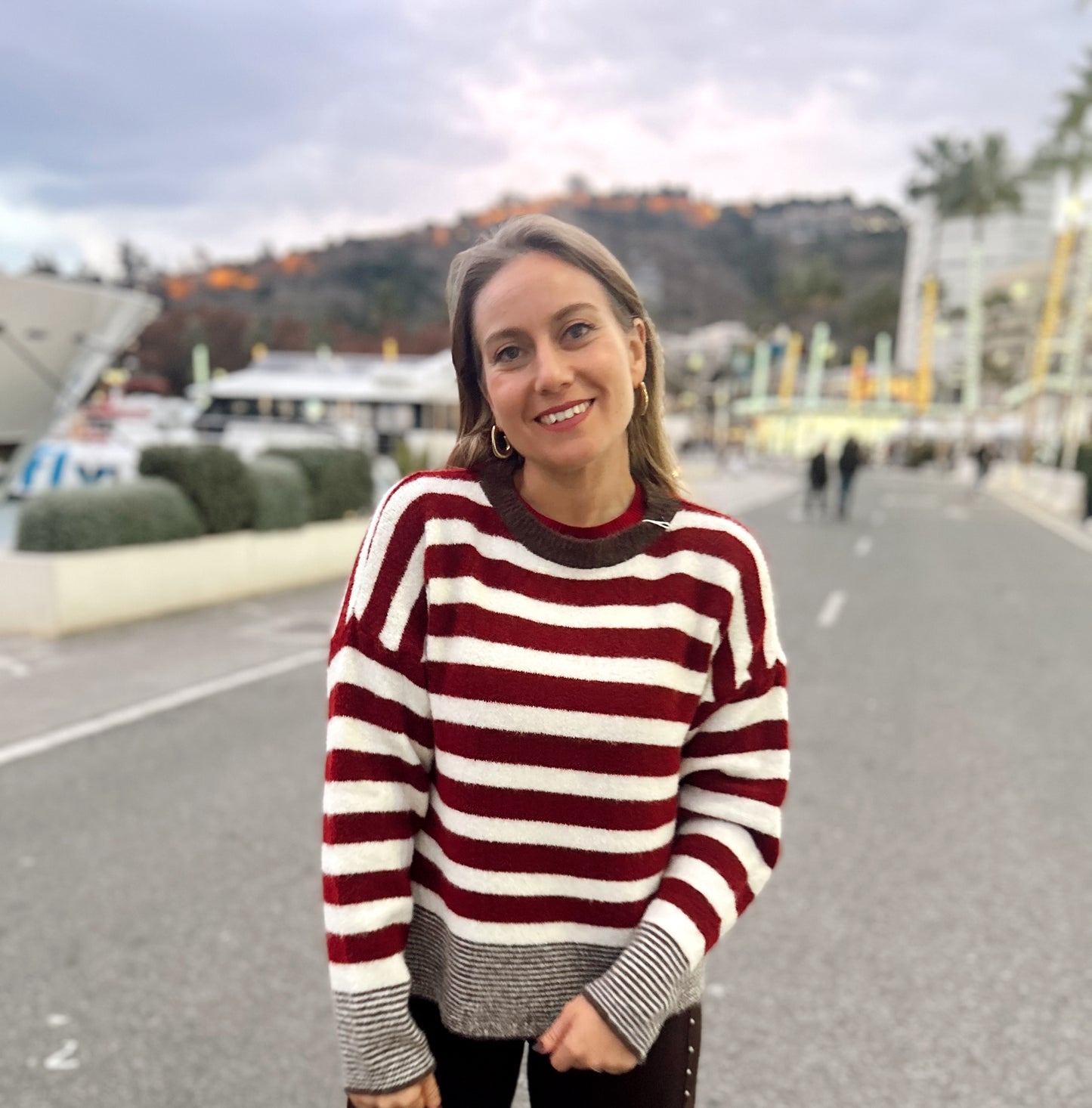 Jersey rayas burdeos