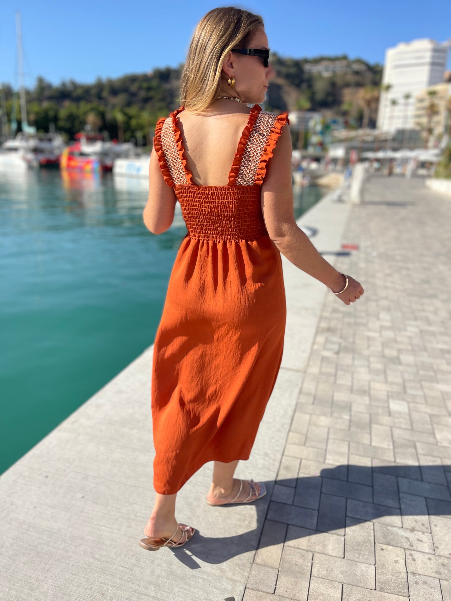 Vestido Bayona teja