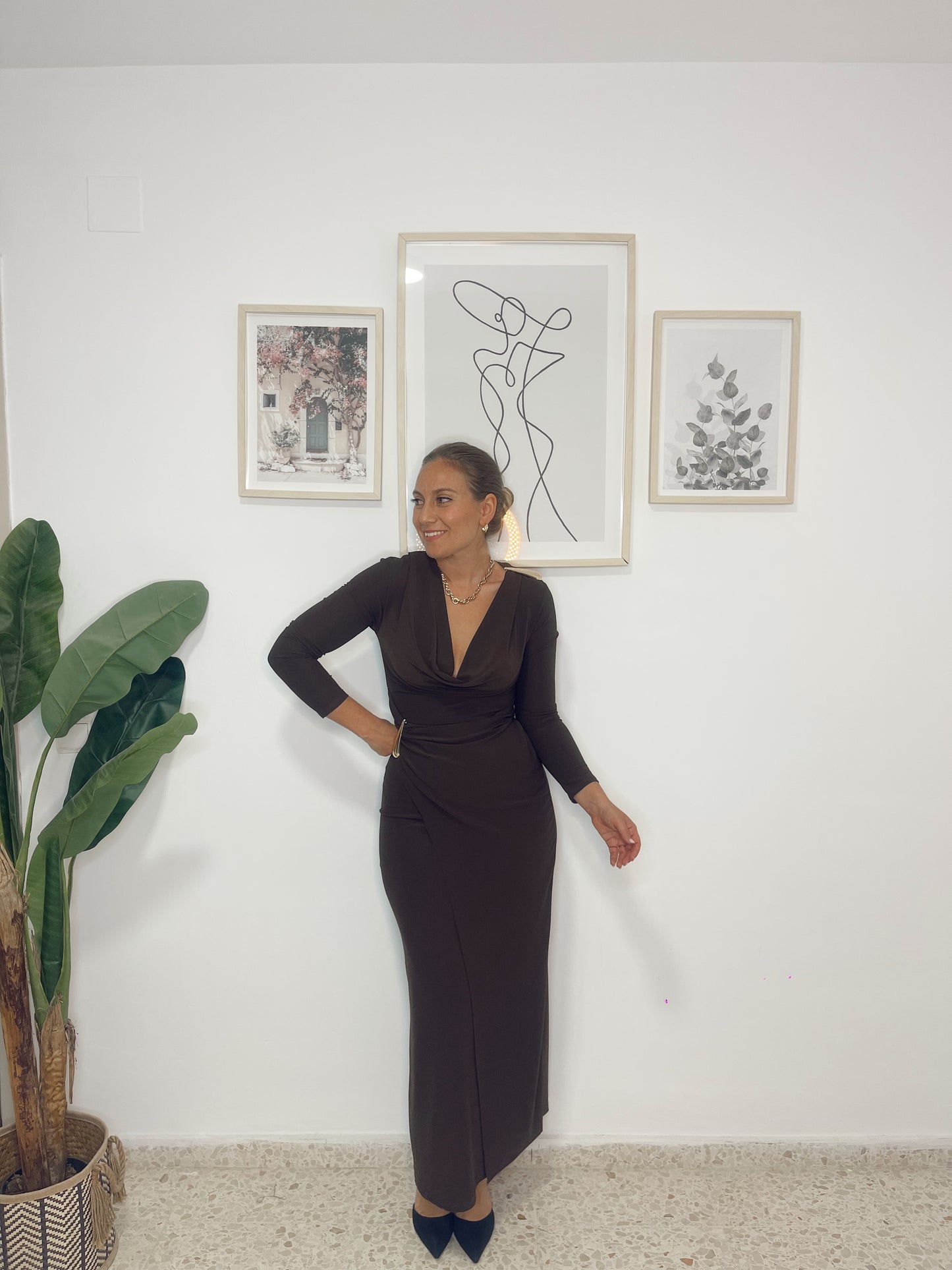 Vestido tifany marrón