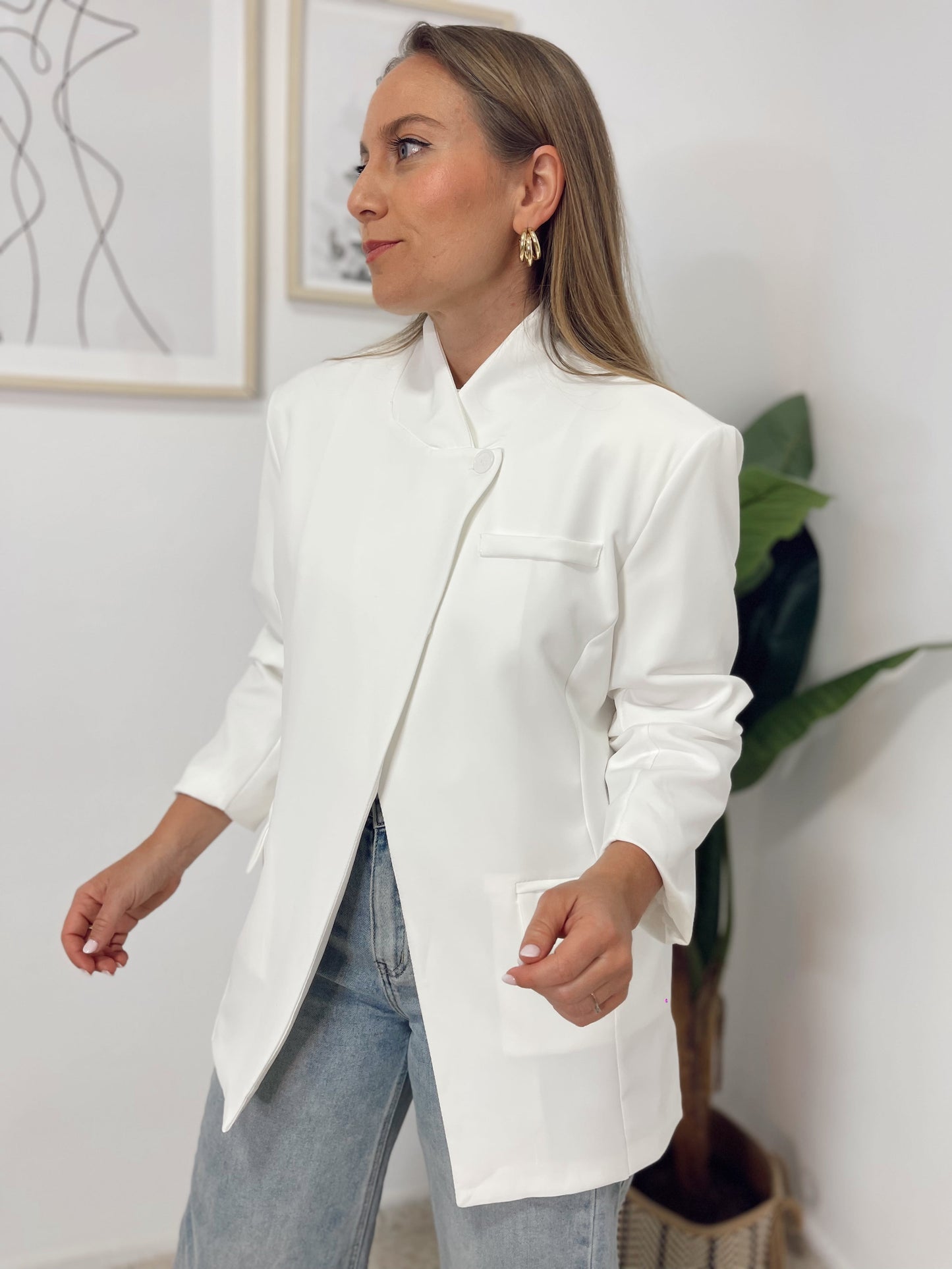 Blazer cuello mao